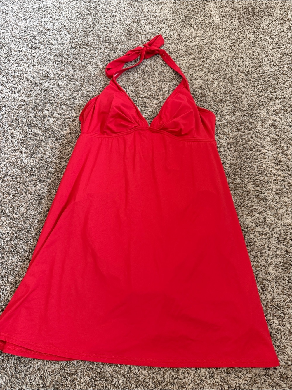 Carmen Marc Valvo Red Halter Swimdress